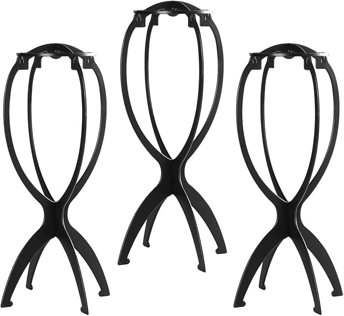 Dreamlover Wig Stand, Wig Head Stand, Wig Holder for Multiple Wigs, Black, 3 Pack | Amazon (US)