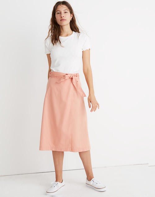 Belted Wrap Midi Skirt | Madewell