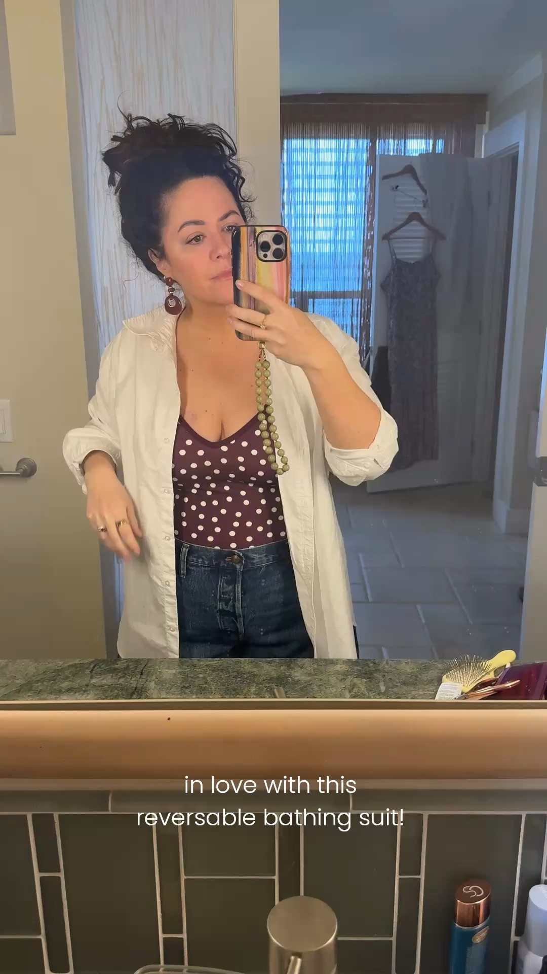 wearing a size 14 in this reversible one piece bathing suit! not too high cut! perfect coverage, supportive and makes my dad chest look good! 

#LTKMidsize #LTKSwim #LTKTravel