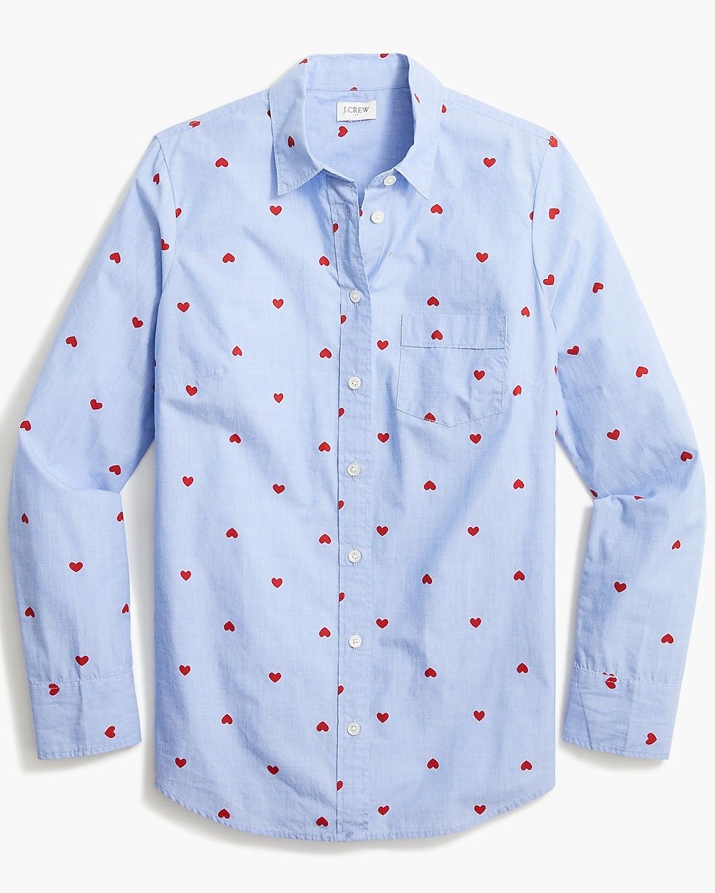 Petite heart cotton poplin shirt in signature fit | J.Crew Factory