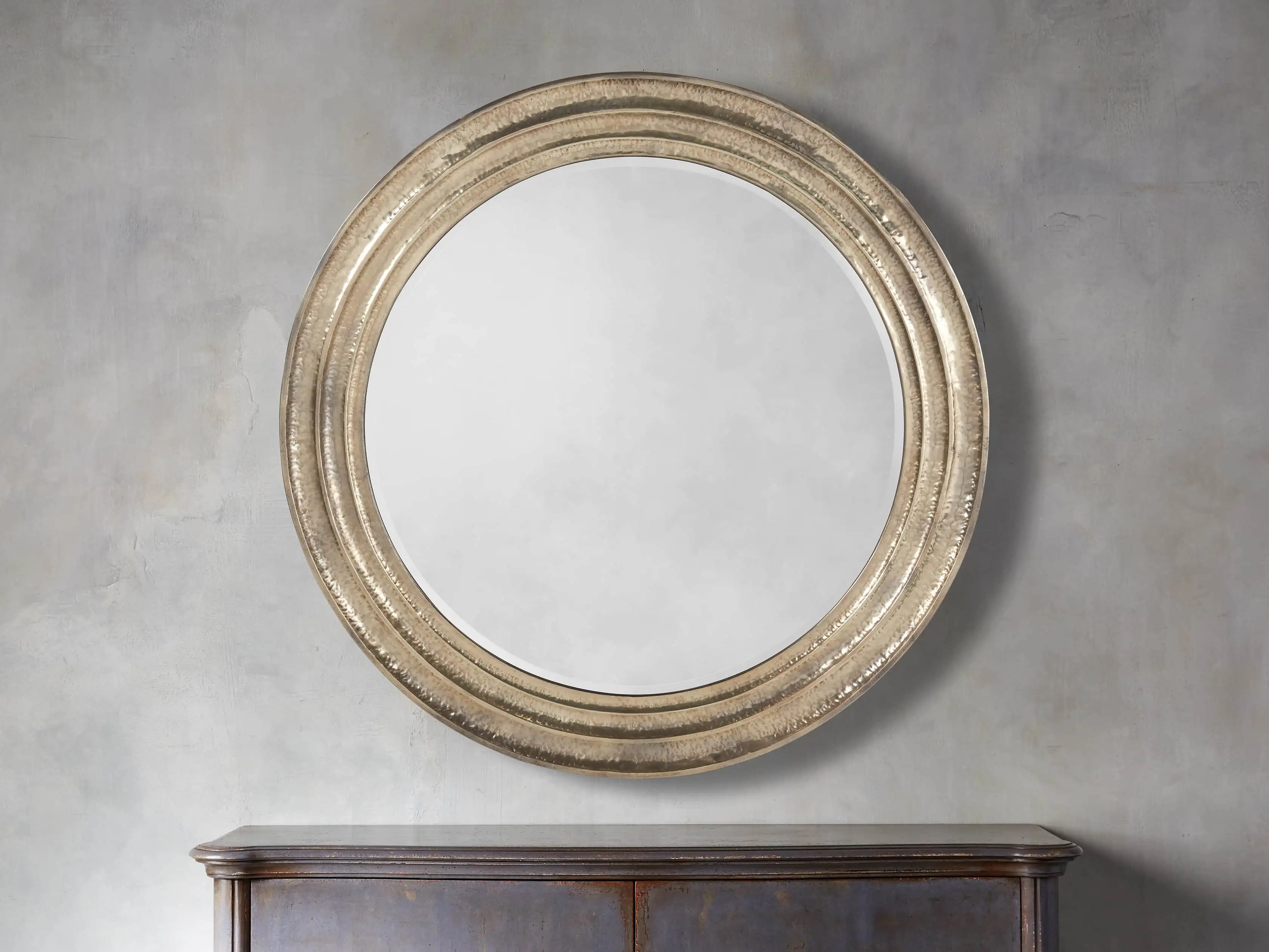 Grand Stepped Round Wall Mirror | Arhaus