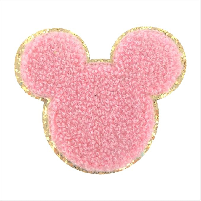 Gold Glitters & Pink Chenille Varsity Initial Patches, 3M Adhesive Sticker Iron On, 2.5" Height (... | Amazon (US)