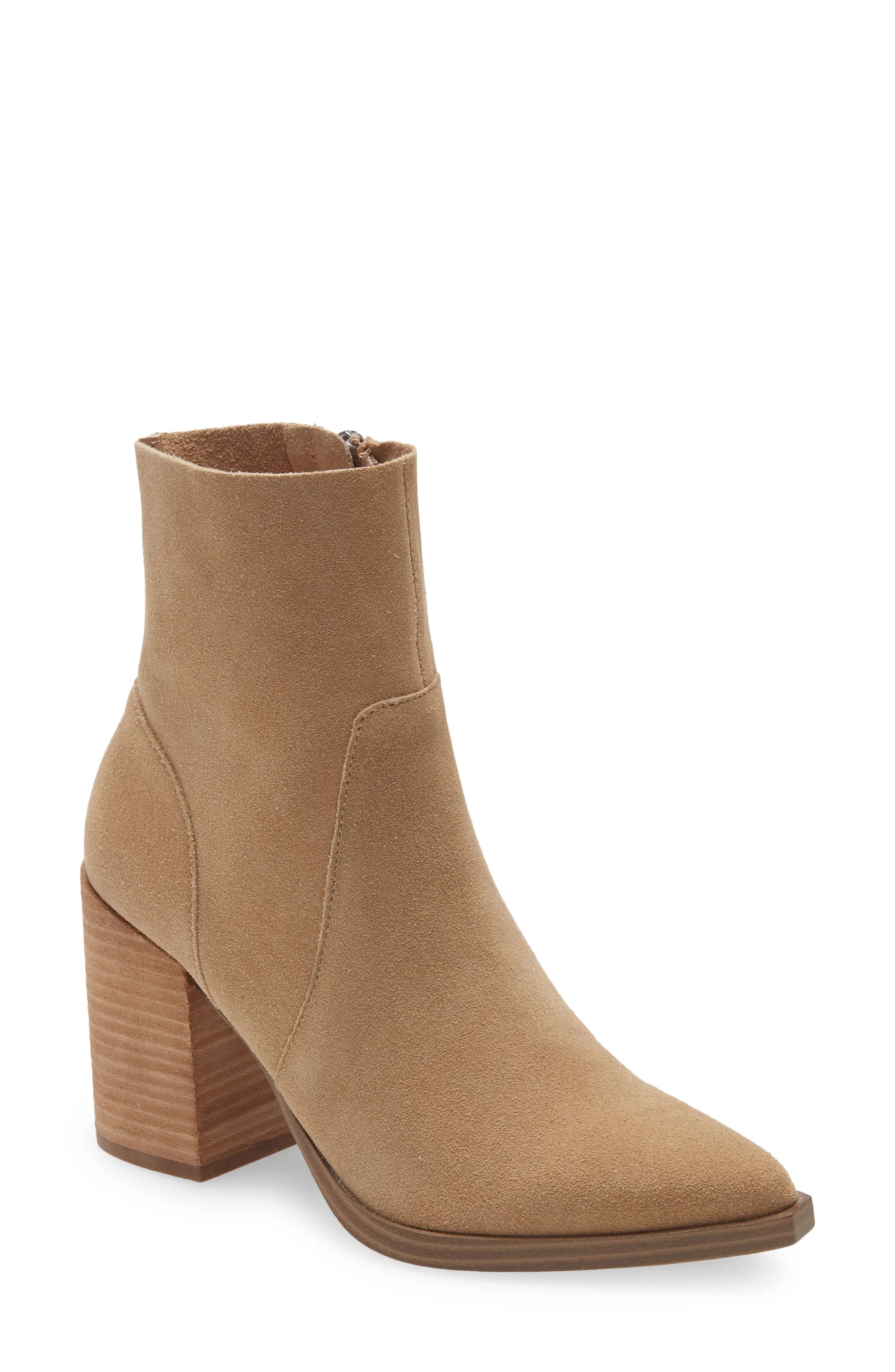 Steve Madden Calabria Pointed Toe Bootie, Size 7 in Sand Suede at Nordstrom | Nordstrom