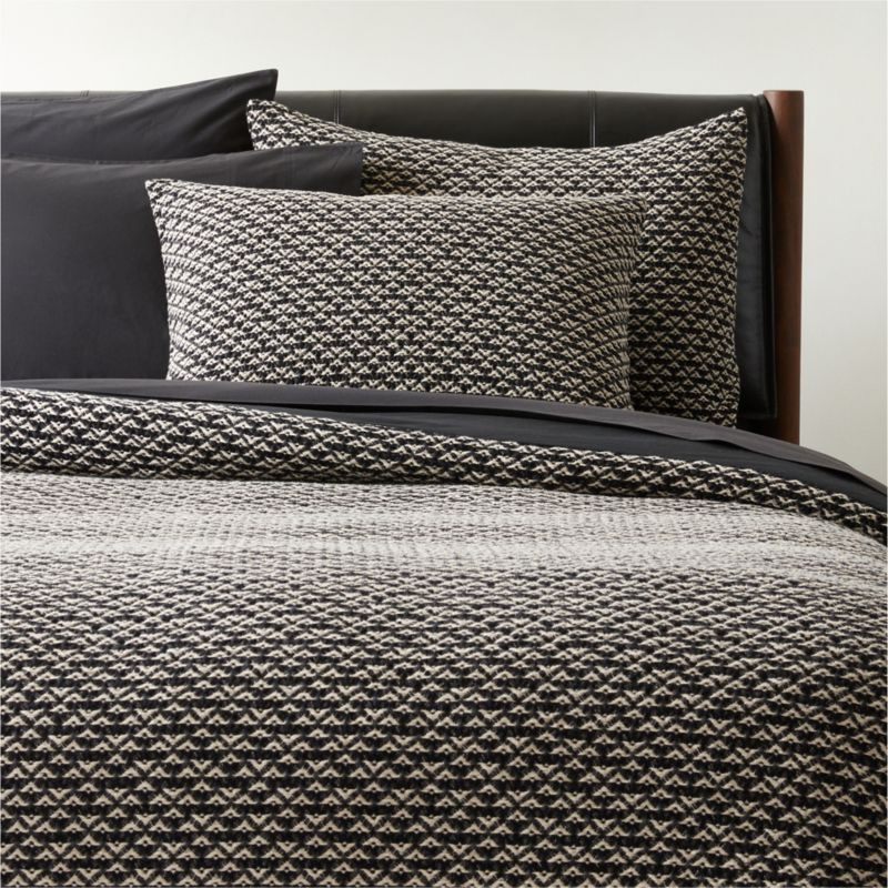 Kamet Organic Cotton Black King Modern Duvet Cover + Reviews | CB2 | CB2