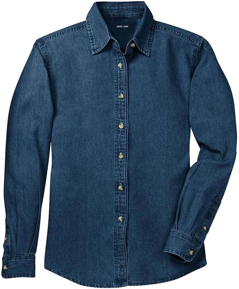 Joe's USA Ladies Long Sleeve Value Denim Shirts in Sizes XS-4XL | Amazon (US)