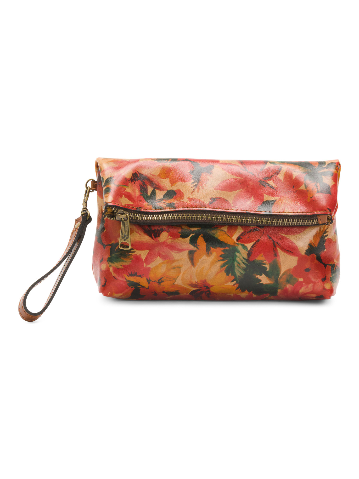 Leather Valerie Fold Over Wristlet | TJ Maxx