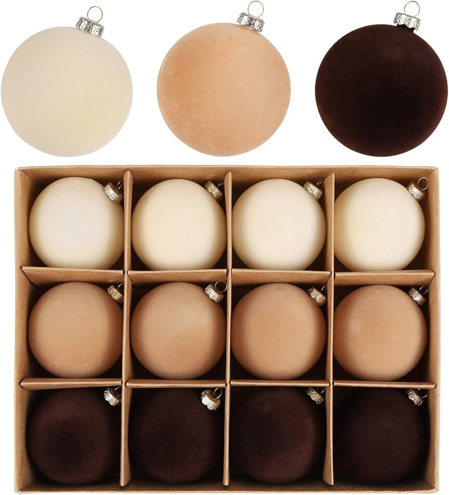 Velvet Christmas Ornaments Balls, Christmas Tree Ornaments Velvet Balls,Christmas Decorations 12 ... | Amazon (US)