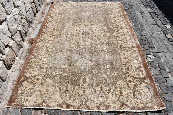Turkish Rug, Vintage Rug, Oushak Rug, Wool Rug, Carpet, Etsy Rugs, 5.7 x8.8   Area Rug, Brown Rug... | Etsy (US)