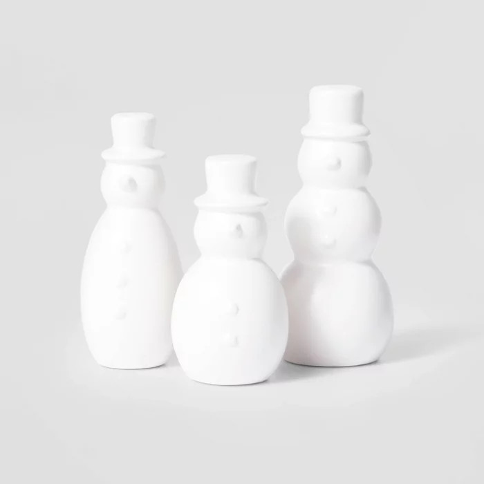 3pk Ceramic Snowman Decorative Figurine Set - Wondershop™ | Target