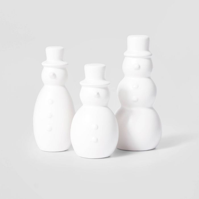 3pk Ceramic Snowman Decorative Figurine Set - Wondershop™ | Target