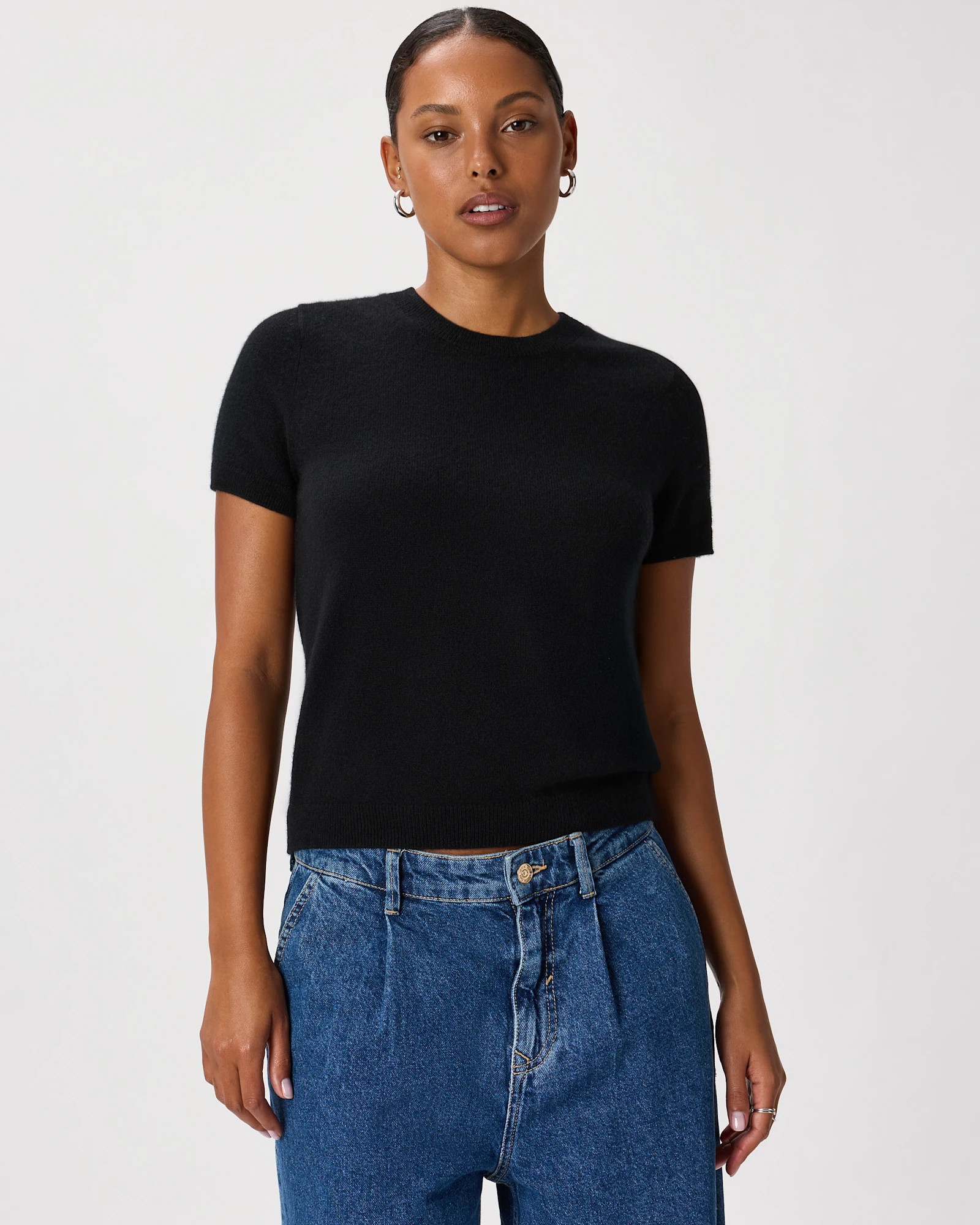 Quince | Women's Mongolian Cashmere T-Shirt in Brown, Size XS | Quince