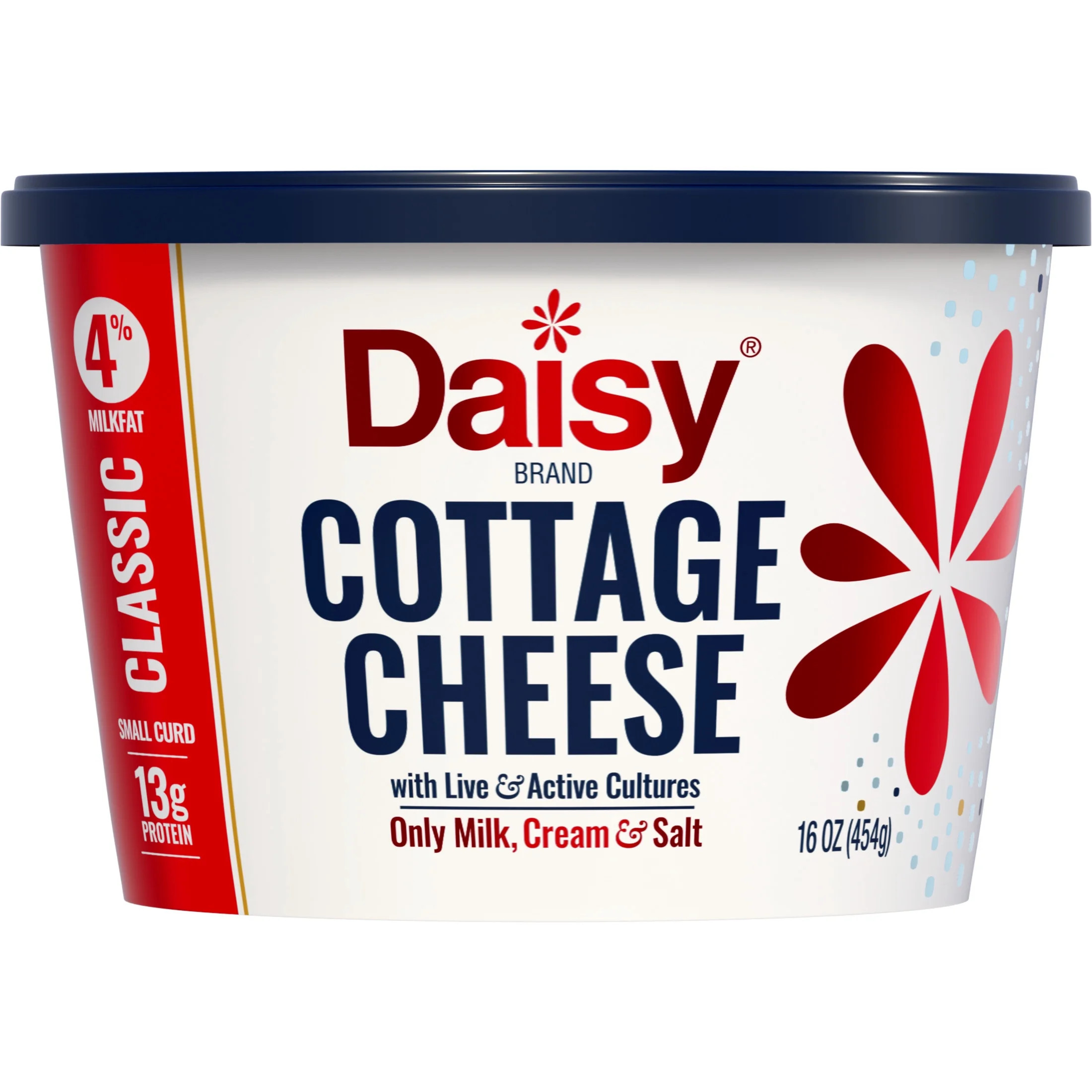 Daisy Pure and Natural Cottage Cheese, 4% Milkfat, 16 oz (1 lb) Tub (Refrigerated) – 13g of Pro... | Walmart (US)