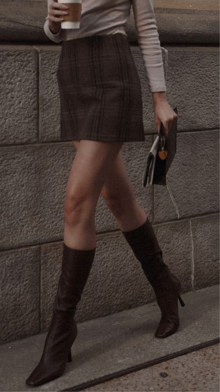 Plaid skirt
Mini skirt
Fall outfit ideas
Fall trends
Leather boots

#LTKunder100 #LTKSeasonal #LTKshoecrush