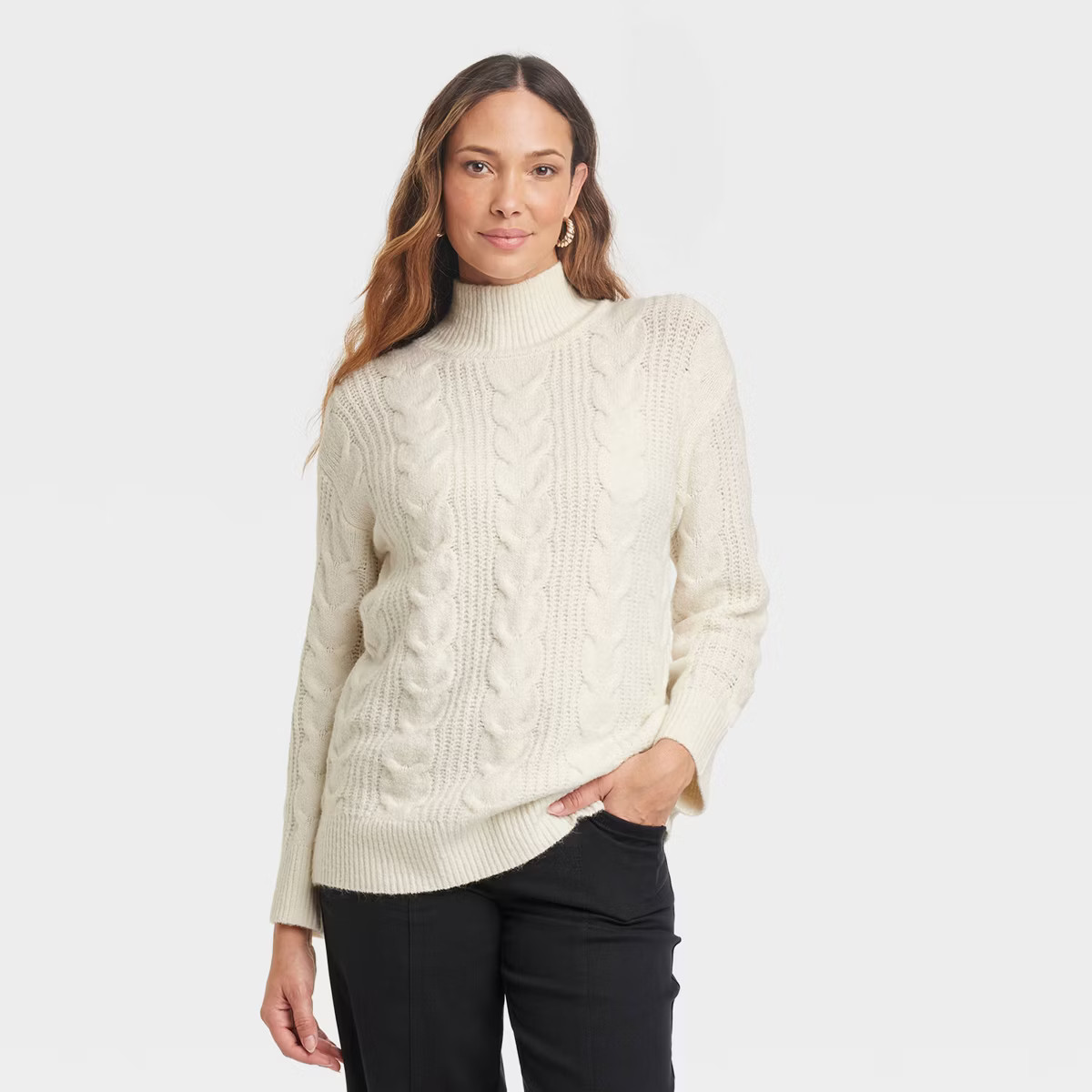 Women's Mock Turtleneck Pullover Sweater - Knox Rose™ | Target