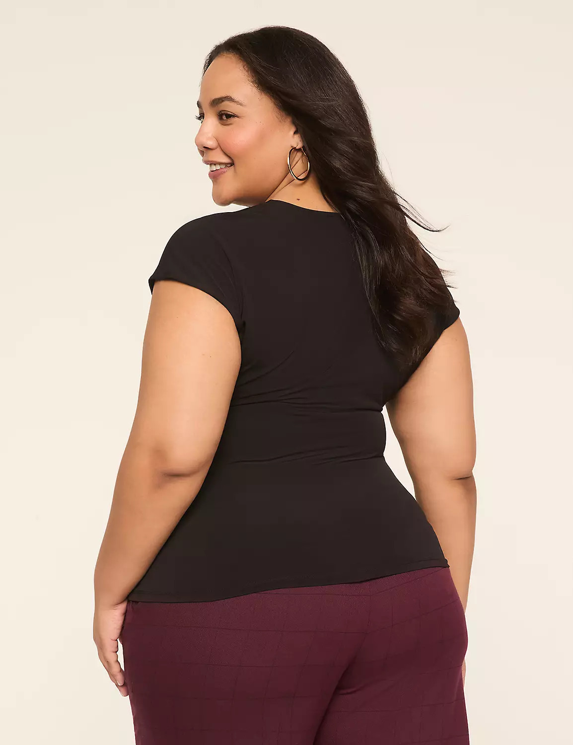Square-Neck Side-Ruched Top | LaneBryant | Lane Bryant (US)