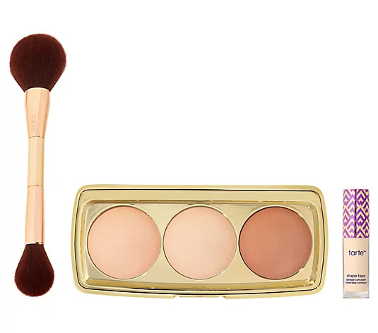 tarte Shape Tape Glow Powder Palette 3-Piece Complexion Set - QVC.com | QVC