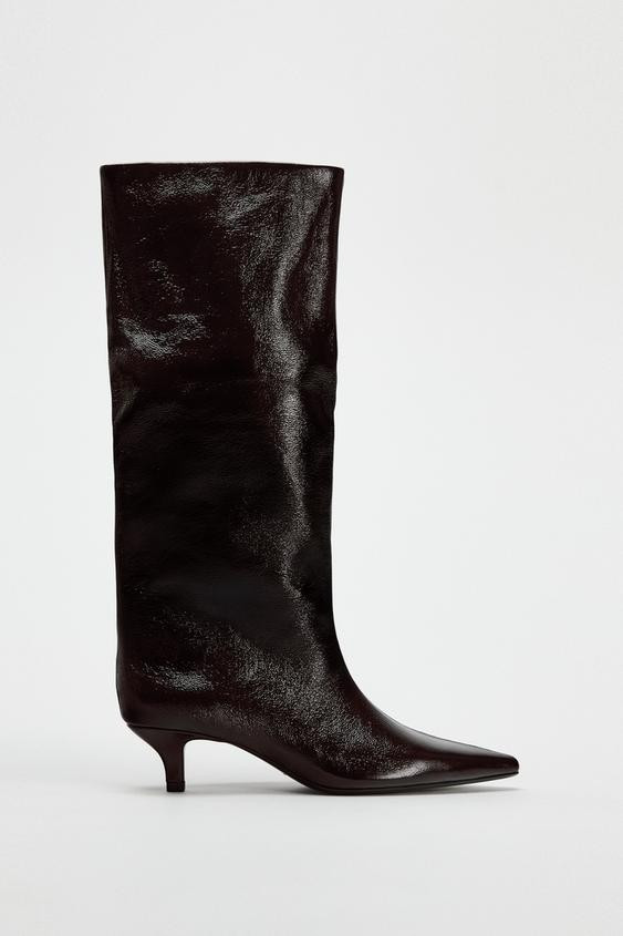KITTEN HEEL KNEE HIGH BOOTS | Zara US