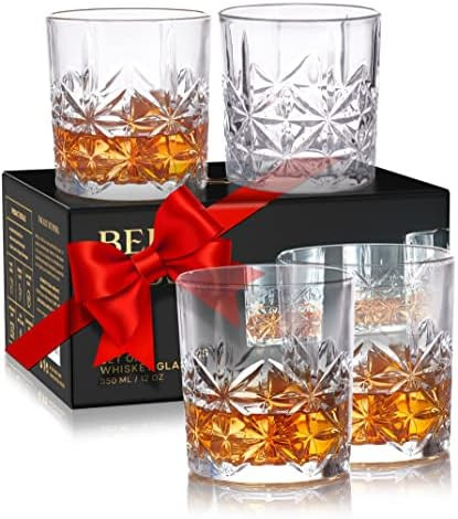 Whiskey Glasses Set of 4,12 oz - Premium Gift Box for Men - Rock Tumblers for Bourbon, Scotch, Cogna | Amazon (US)