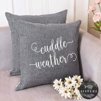 Cuddle Weather Throw Pillow Cover - Dark Gray | Fall Home Decor Cute Custom | Etsy (US)