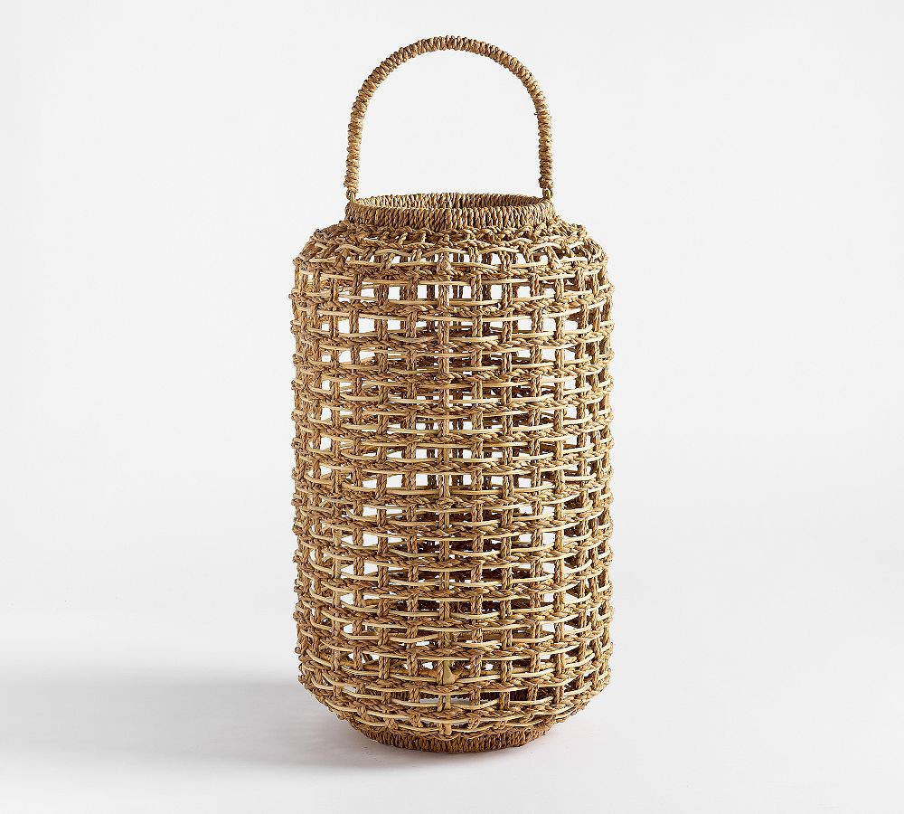 Conrad Woven Lantern: Natural: Large 22 | Pottery Barn (US)