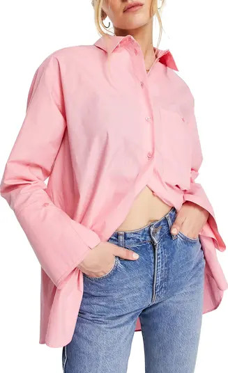 Topshop Women's Cotton Poplin Button-Up Shirt | Nordstrom | Nordstrom