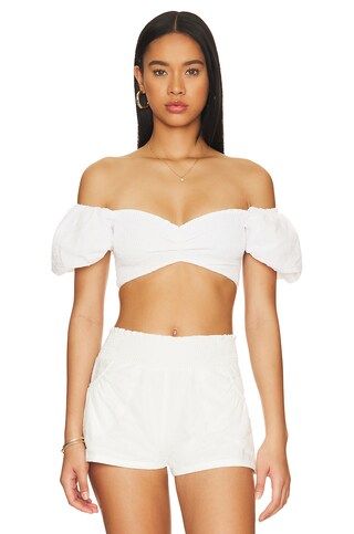 PEIXOTO Louisa Crop Top in White Lotus from Revolve.com | Revolve Clothing (Global)