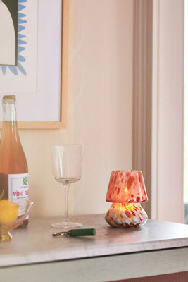 Cheena Night Gardenia Floral Fruity Glass Mushroom Lamp Candle | Anthropologie (US)