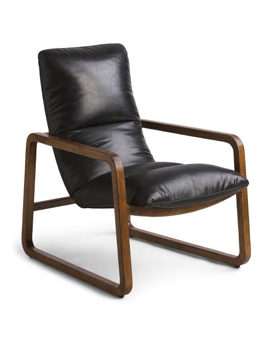Atticus Top Grain Leather Accent Chair | TJ Maxx