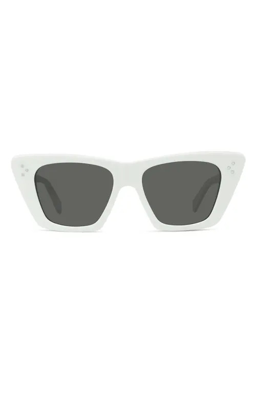 CELINE 51mm Cat Eye Sunglasses in Ivory /Smoke at Nordstrom | Nordstrom