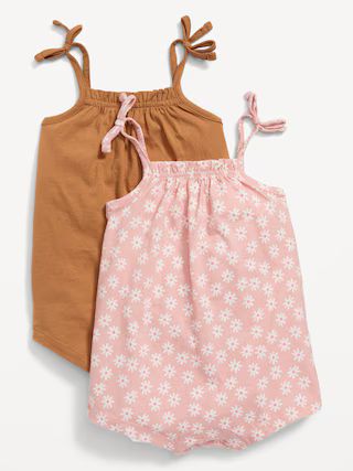 2-Pack Jersey-Knit Tie-Shoulder Romper for Baby | Old Navy (US)