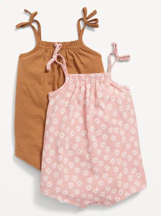2-Pack Jersey-Knit Tie-Shoulder Romper for Baby | Old Navy (US)