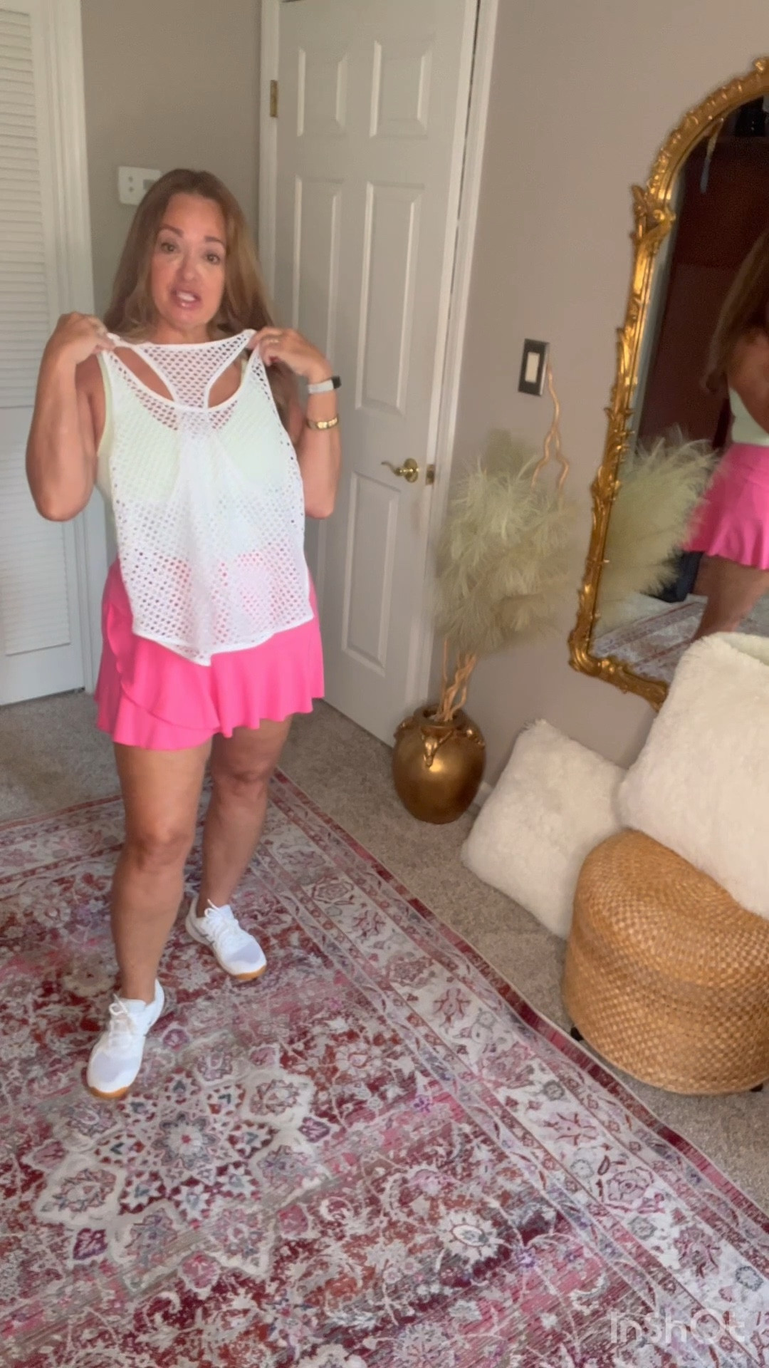 Women's Mesh Racerback Workout Tank Top Hollow Out Scoop Neck Sleeveless Sports Shirts. I love the fact that is offers coverage but also keeps you cool. 

Available in other colors.

#LTKActive #LTKFindsUnder50 #LTKTravel