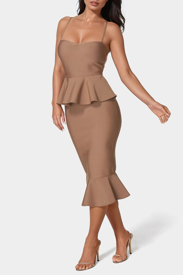Peplum Bandage Midi Cocktail Dress | Nordstrom