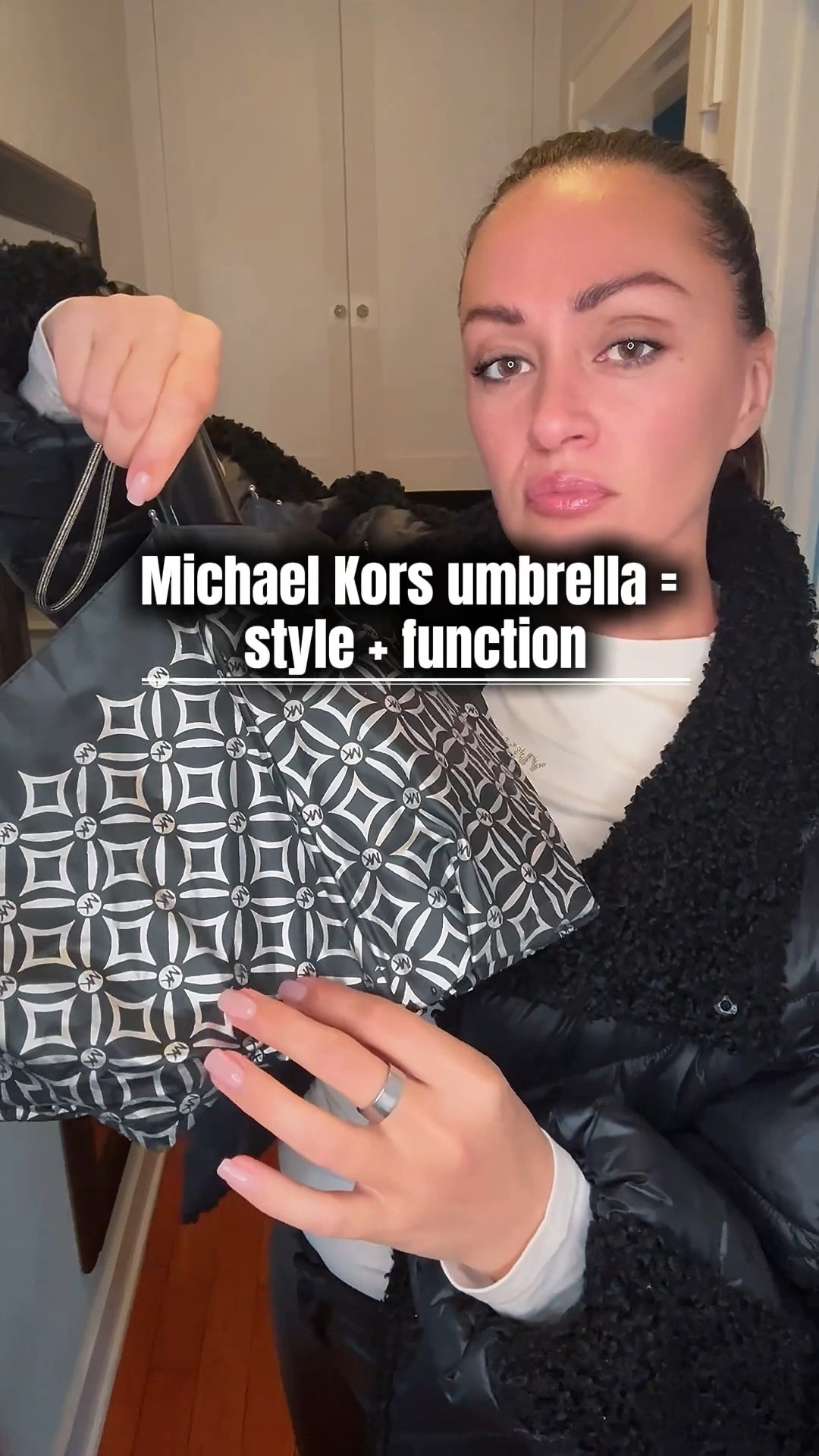 Found this Michael Kors umbrella and now even gloomy weather feels a little more stylish. It’s one of those small details that instantly pulls the whole look together.
Linked it on my LTK in case you love pretty, practical finds too 🤍

#LTKselfcare #LTKdayinmylife #LTKootd