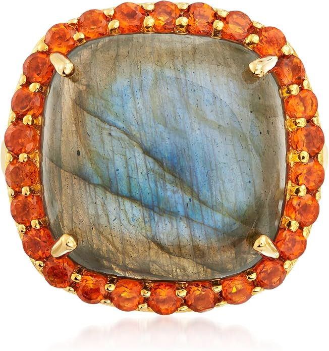 Ross-Simons Labradorite and 1.00 ct. t.w. Orange Citrine Ring in 18kt Gold Over Sterling | Amazon (US)