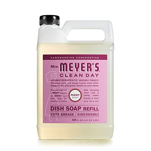 MRS. MEYER'S CLEAN DAY Liquid Dish Soap Refill, Biodegradable Formula, Peony, 48 fl. oz | Amazon (US)