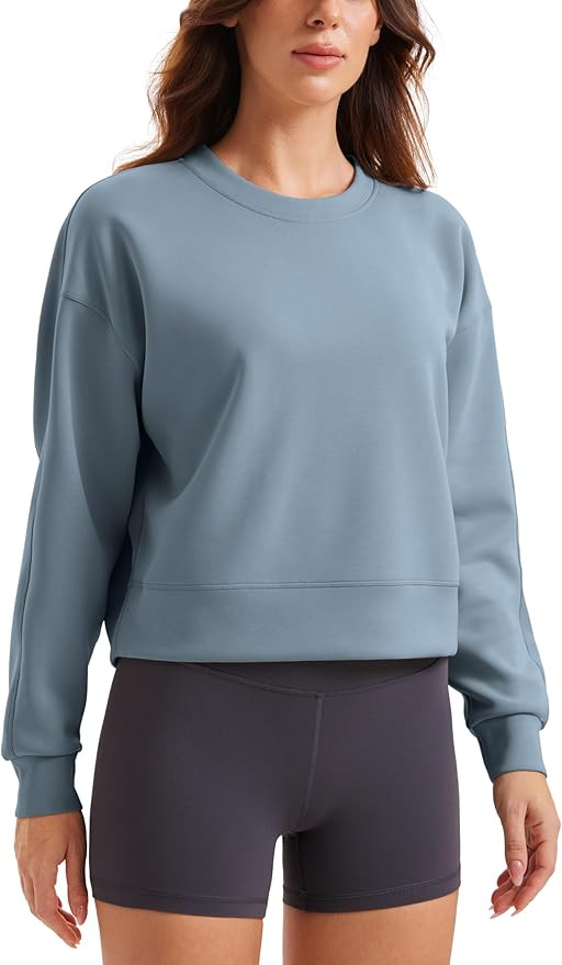 CRZ YOGA Womens SoftAura Crewneck Sweatshirt Long Sleeve Workout Casual Pullover Basic Fall Tops | Amazon (US)