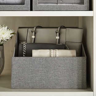 Grey Cambridge Purse Storage Bin | The Container Store