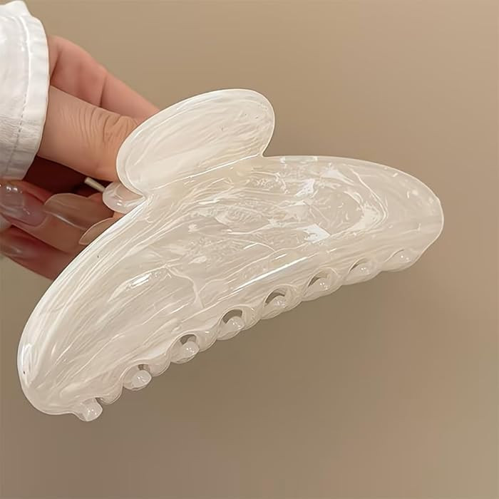 Large White Hair Claw Clip Acrylic Hair Clip Cute Sweet Hair Barrettes Elegant & Durable, Fashion... | Amazon (US)