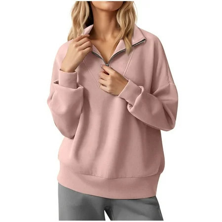 Womens Hoodies Pullover Long Sleeve Knit Shirts for Women Pullover Hoodless Stripe Sweatshirts Blouse Tops | Walmart (US)