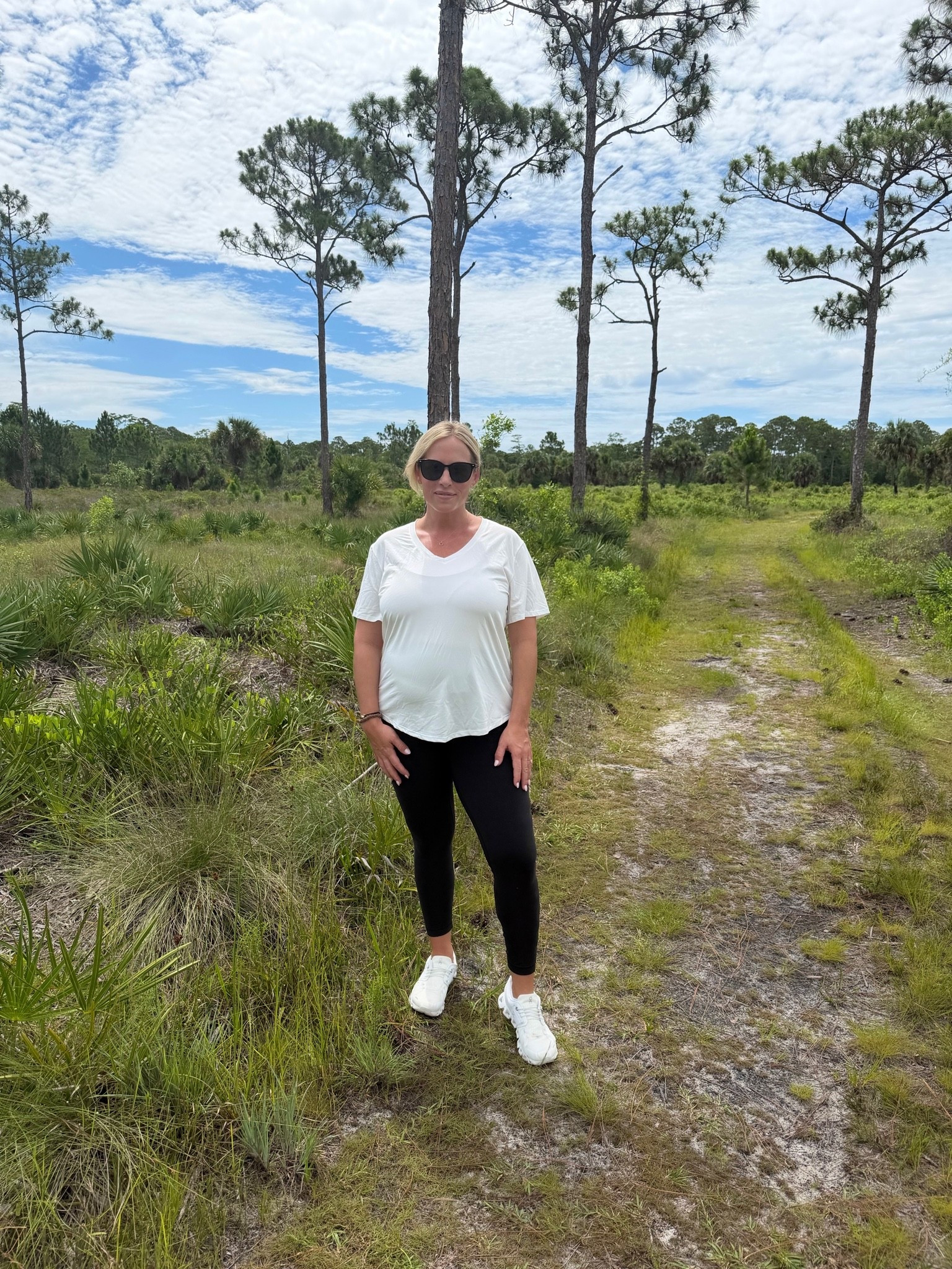 Nature walk. Wearing XL in neck t-shirt. 25 weeks pregnant

#LTKootd #LTKActive #LTKBump