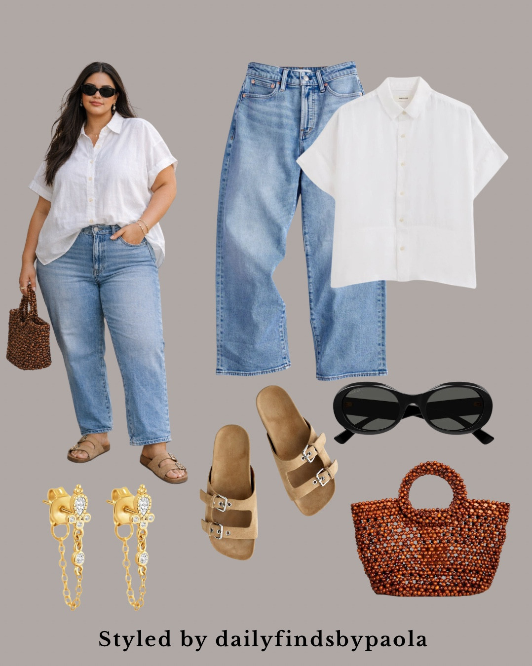 An easy, timeless outfit you can wear on repeat 🤍
Lightweight linen button-down + relaxed straight leg jeans = the perfect effortless look. Styled with neutral sandals, a woven bag, and chic black sunglasses for that elevated everyday vibe.

Perfect for coffee runs, errands, or casual days when you still want to look put together.

Follow for more minimal, elevated outfit

Shop the look below 🤍

#LTKPlusSize #LTKootd #LTKU