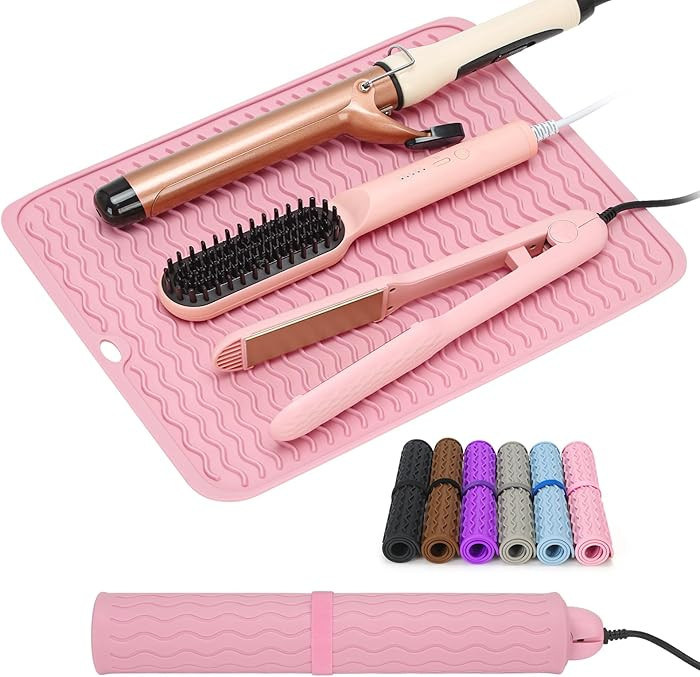 Oversize Silicone Heat Resistant Mat for Curling Irons, Hair Straighteners, Flat Irons and Hot Ha... | Amazon (US)