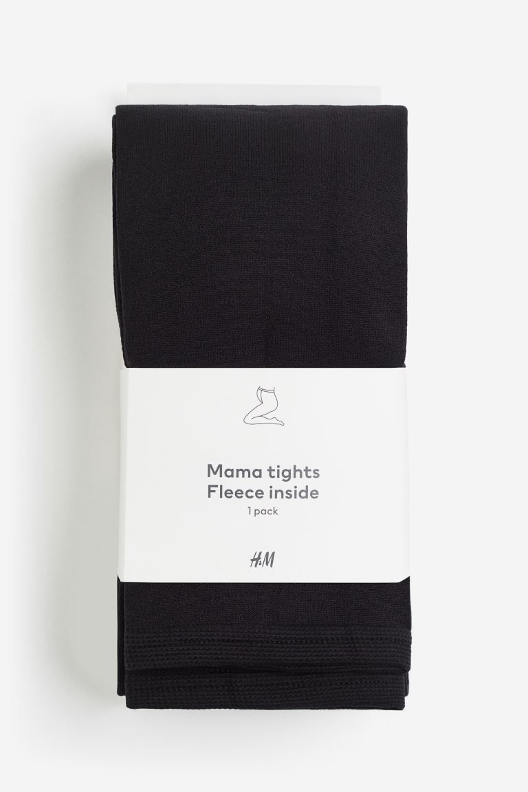 MAMA Fleece leggings - Black - Ladies | H&M GB | H&M (UK, MY, IN, SG, PH, TW, HK)