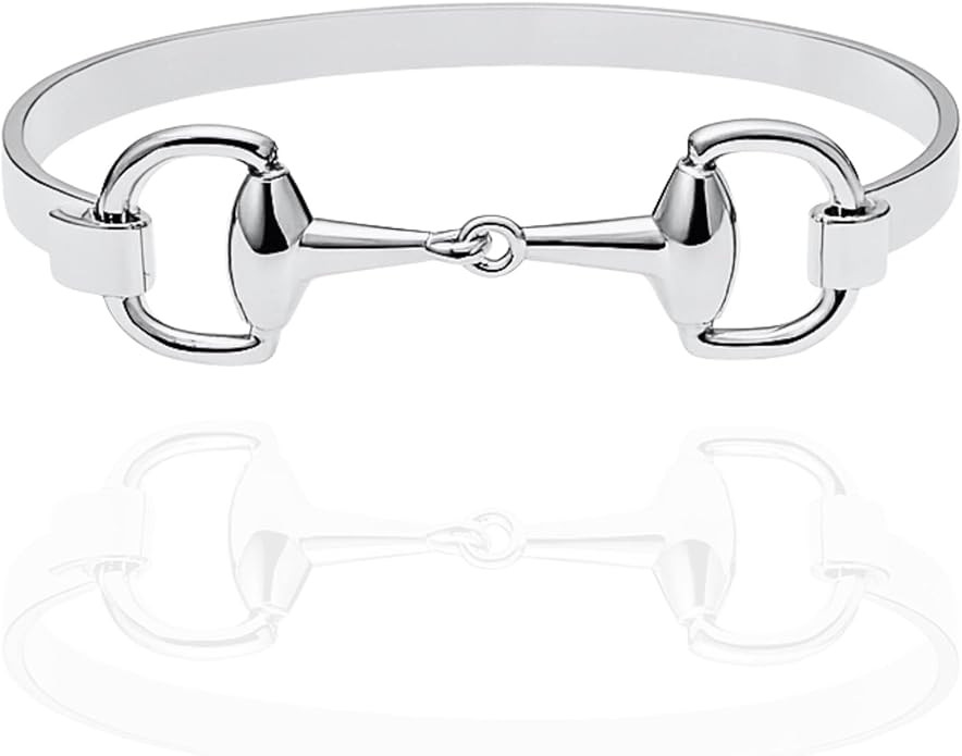 Uniquely Quaint Minimalist Horse Bit Bangles in Silver, Gold, Rose Gold – Stackable Stainless S... | Amazon (US)