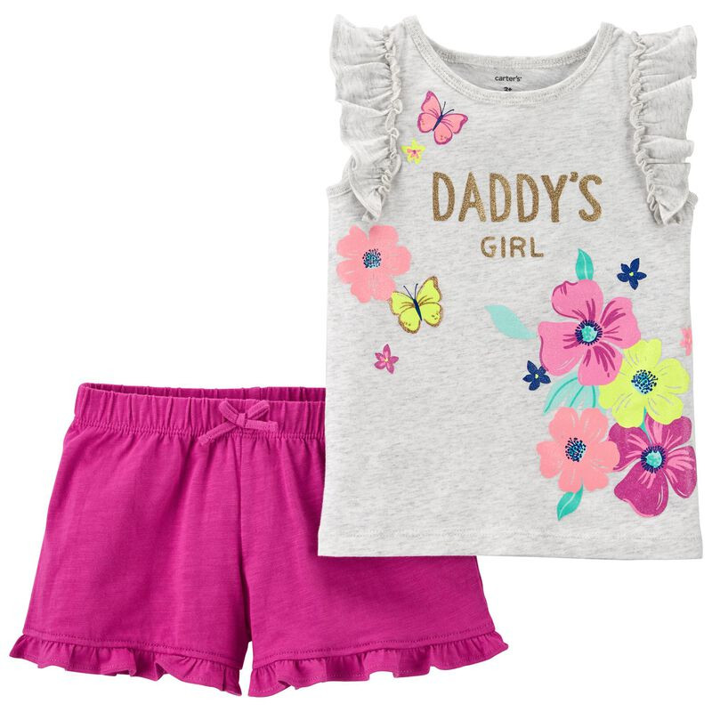2-Piece Daddy's Girl Tee & Short Set | Carter's