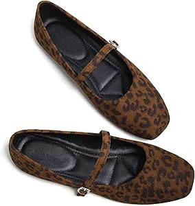Stunner Mary Jane Shoes Square Toe Black Flats Ballet Flats for Women Comfortable Ankle Strap Fla... | Amazon (US)