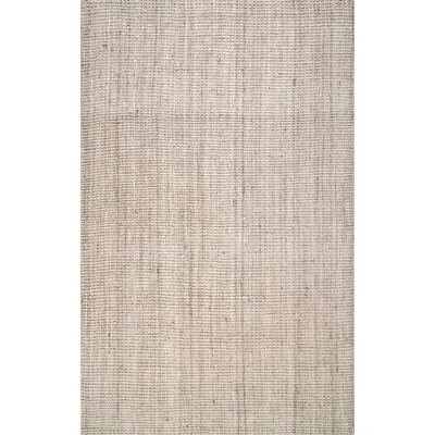 Nuloom Ashli Solid Farmhouse Jute Area Rug, 3' x 5', Off White | Target
