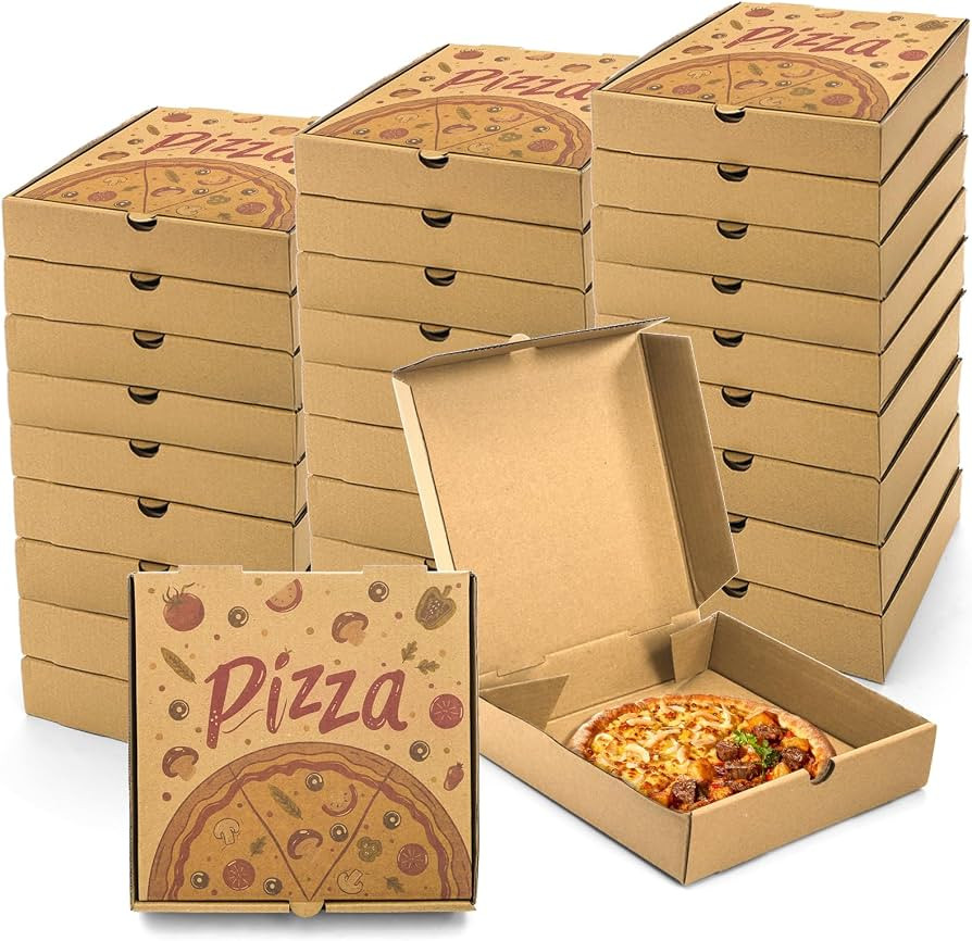 Covzoe 40 Pack Small Pizza Boxes, 7.3 x 7.3 x 1.6 Inch Mini Kraft Corrugated Pizza Takeout Contai... | Amazon (US)