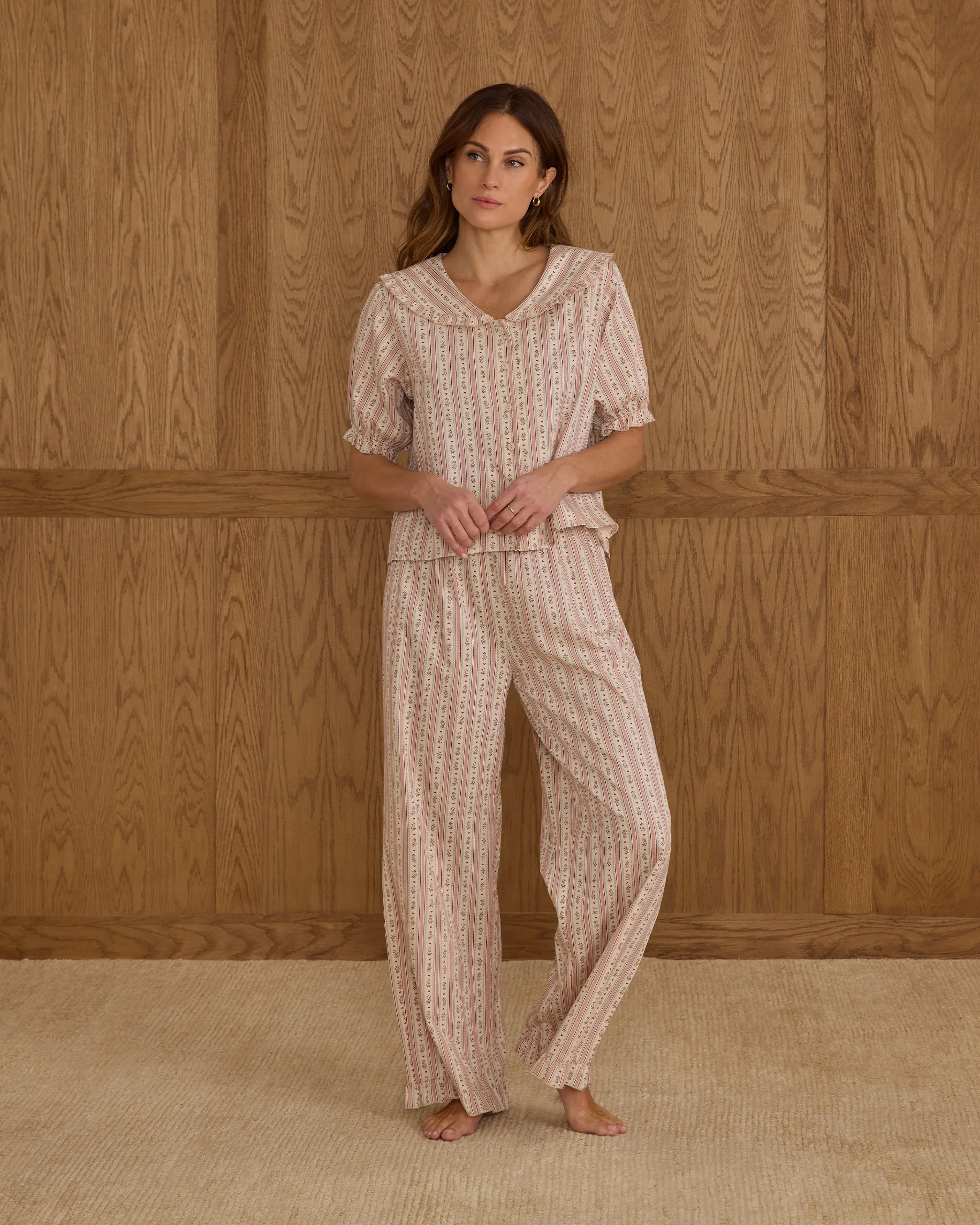 Ruffle Pajamas | Candy Cane Stripe | Rylee + Cru